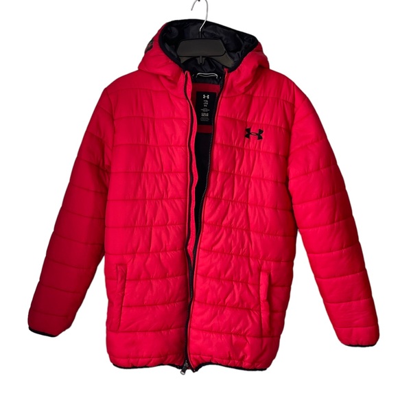 Under Armour Red Puffer Jacket Size YXL - Picture 7 of 7